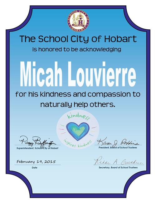Micah Certificate  